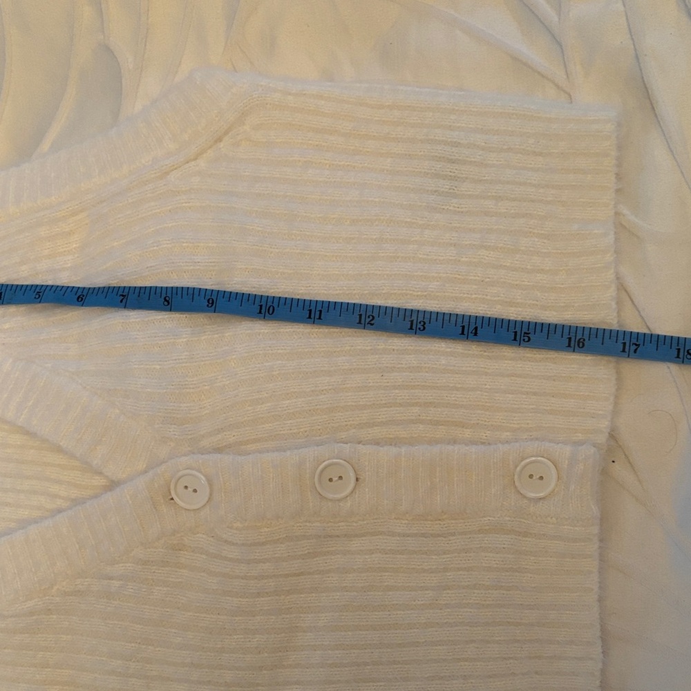 Ardene Cream Ribbed V-Neck Button Knit Vest - Picture 6 of 6